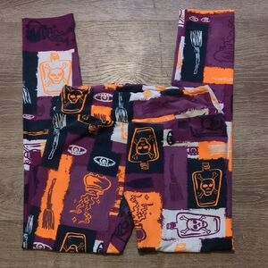 LuLaRoe Kids Leggings in Purple, Orange, and Black